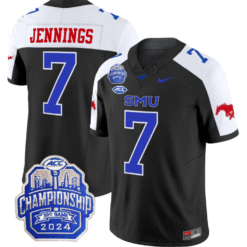 Kevin Jennings Jersey #7 SMU Mustangs 2024 ACC Championship Patch V2 Stitched Football