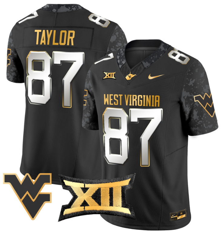 Kole Taylor Jersey #87 West Virginia Mountaineers Game Football Stitched - Image 2