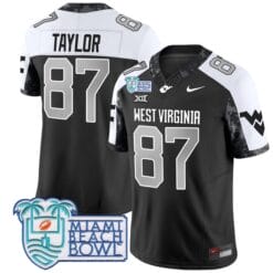 Kole Taylor Jersey #87 West Virginia Mountaineers 2025 Miami Beach Bowl Football Stitched