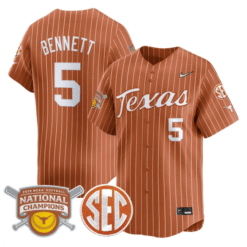 Kaydee Bennett Jersey #5 Texas Longhorns 2025 National Champions Stitched Baseball