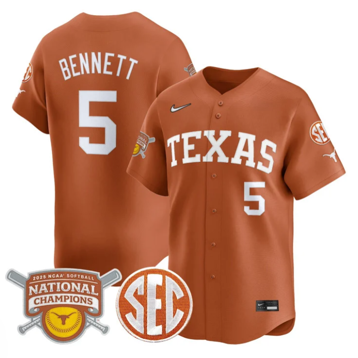 Kaydee Bennett Jersey #5 Texas Longhorns 2025 National Champions Stitched Baseball - Image 4