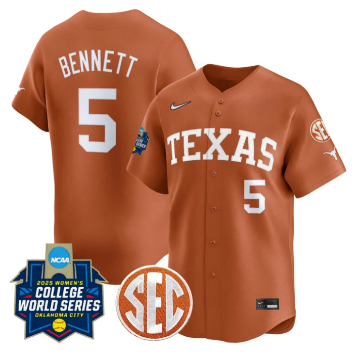 Kaydee Bennett Jersey #5 Texas Longhorns 2025 World Series Stitched Baseball - Image 4