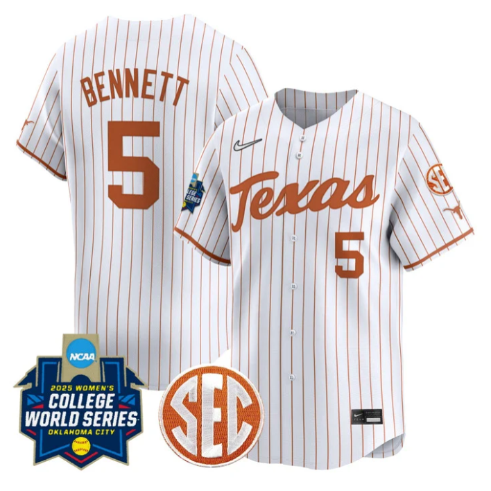 Kaydee Bennett Jersey #5 Texas Longhorns 2025 World Series Stitched Baseball - Image 3
