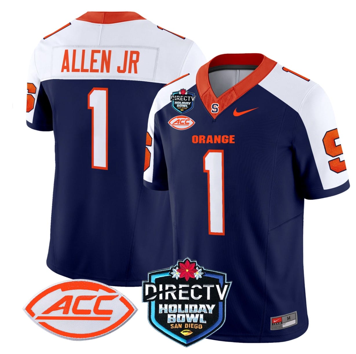 LeQuint Allen Jersey #1 Syracuse Orange 2025 Holiday Bowl Patch Football Stitched