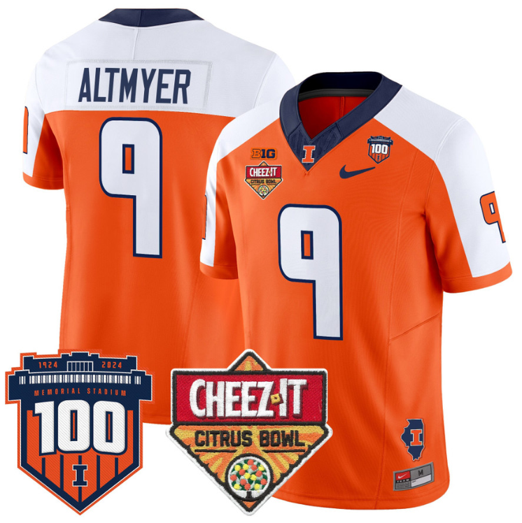 Luke Altmyer Jersey #9 Illinois Fighting 2025 Cheez-It Citrus Bowl Stitched Football - Image 5