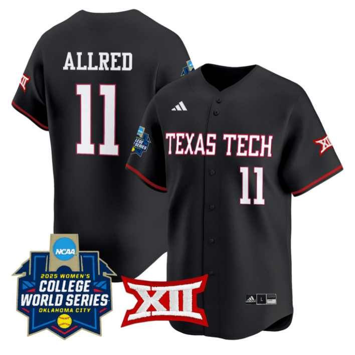 Lauren Allred Jersey #11 Texas Tech Red Raiders Softball 2025 World Series Stitched Baseball