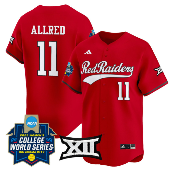 Lauren Allred Jersey #11 Texas Tech Red Raiders Softball 2025 World Series Stitched Baseball - Image 2
