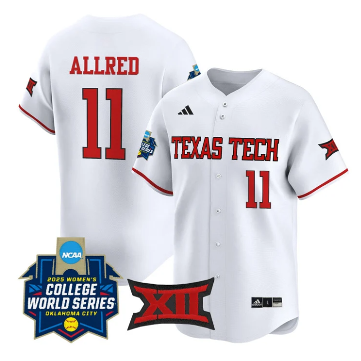 Lauren Allred Jersey #11 Texas Tech Red Raiders Softball 2025 World Series Stitched Baseball - Image 3