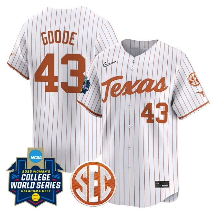 Leighann Goode Jersey #43 Texas Longhorns 2025 World Series Stitched Baseball - Image 4