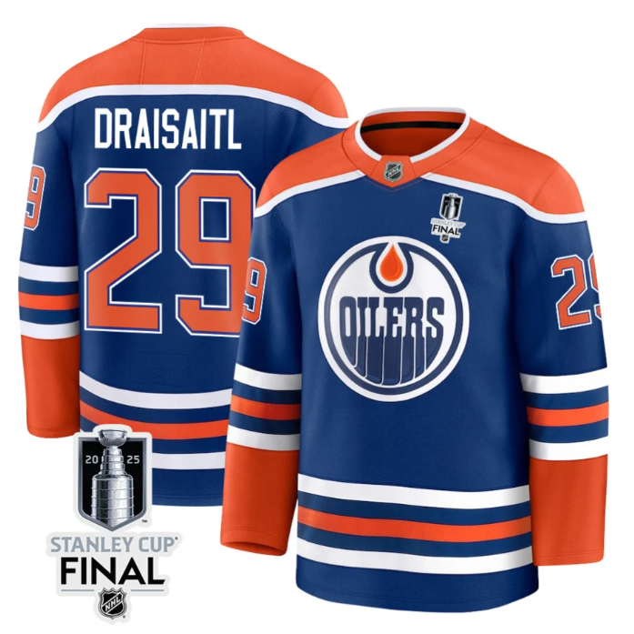 Leon Draisaitl Jersey 29 Edmonton Oilers 2025 Stanley Cup Final Home Breakaway Stitched Hockey - Image 2