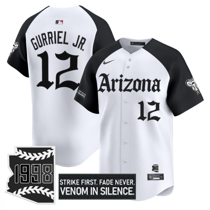 Lourdes Gurriel Jr Jersey #12 Arizona Diamondbacks Gothic Desert Fang Stitched Baseball