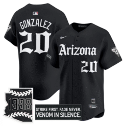 Luis Gonzalez Jersey #20 Arizona Diamondbacks Gothic Desert Fang Edition Stitched Baseball