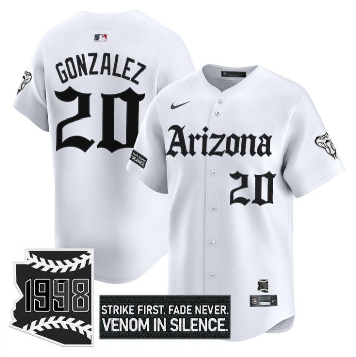 Luis Gonzalez Jersey #20 Arizona Diamondbacks Gothic Desert Fang Edition Stitched Baseball - Image 2
