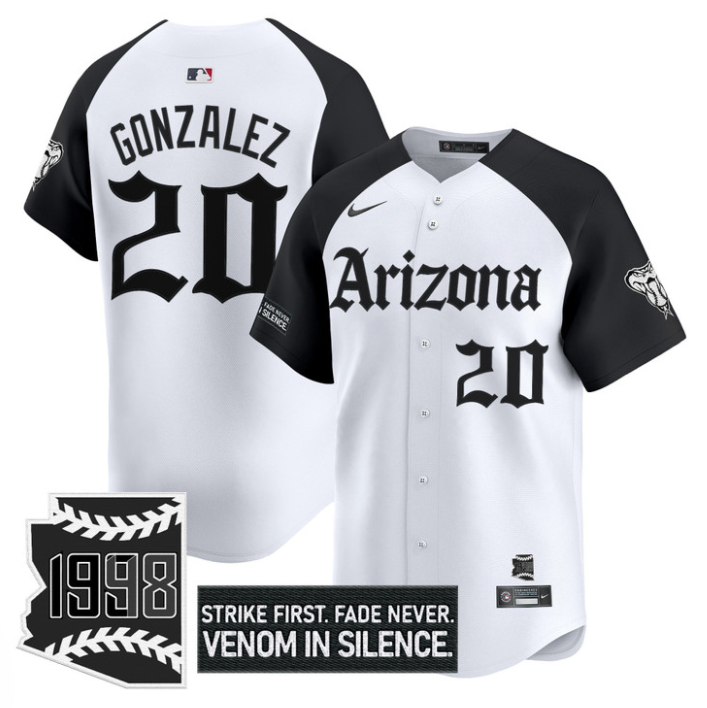 Luis Gonzalez Jersey #20 Arizona Diamondbacks Gothic Desert Fang Edition Stitched Baseball - Image 3