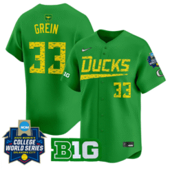 Alternative view of Lyndsey Grein Jersey #33 Oregon Ducks Softball 2025 World Series Stitched Baseball
