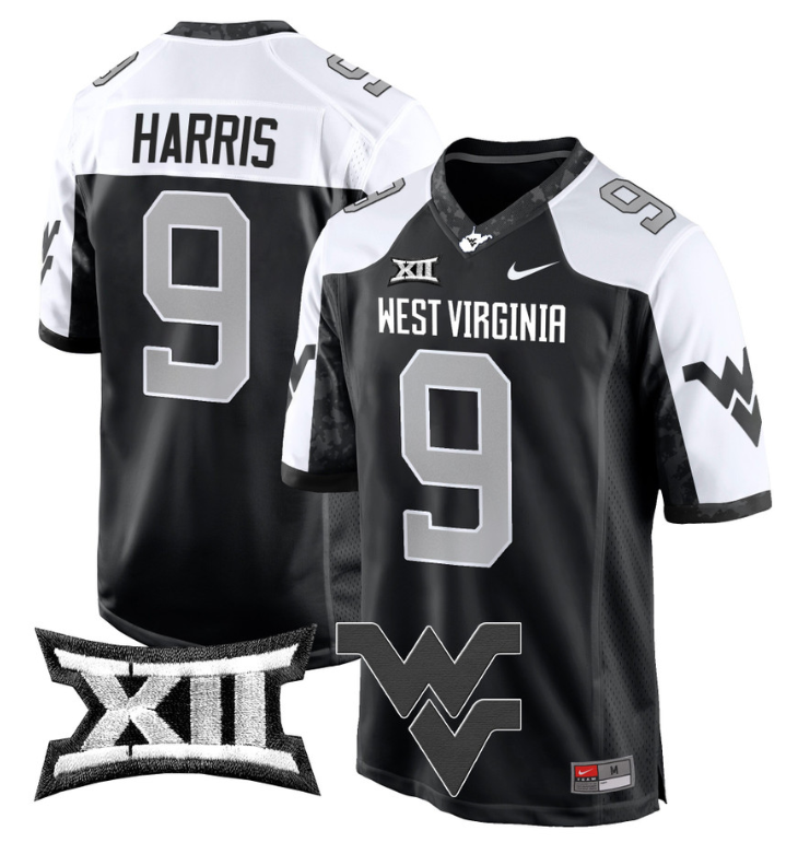 Major Harris Jersey #9 West Virginia Mountaineers Game Football Stitched