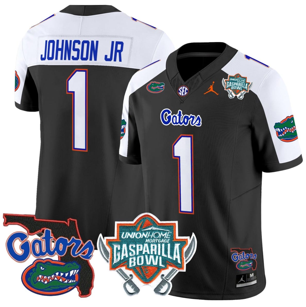 Montrell Johnson Jr Jersey #1 Florida Gators 2025 Gasparilla Bowl Patch Football Stitched
