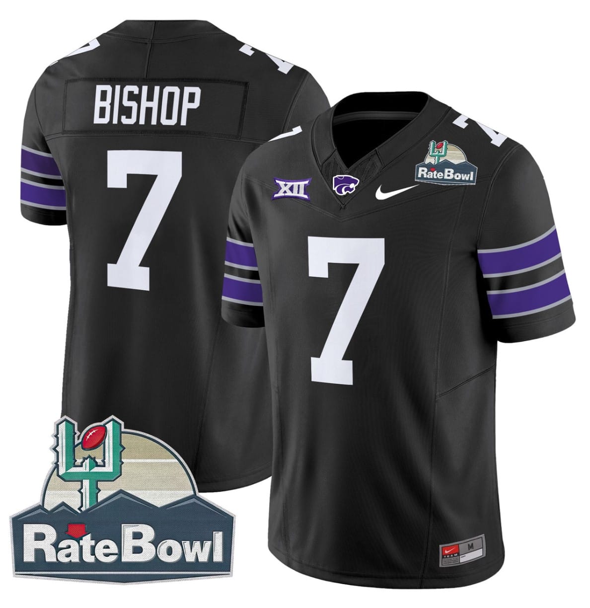 Michael Bishop Jersey #7 Kansas State Wildcats 2025 Rate Bowl Patch Football Stitched - Image 5