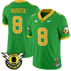 Alternative view of Marcus Mariota Jersey #8 Oregon Duck Forever Gang Green Stitched Football