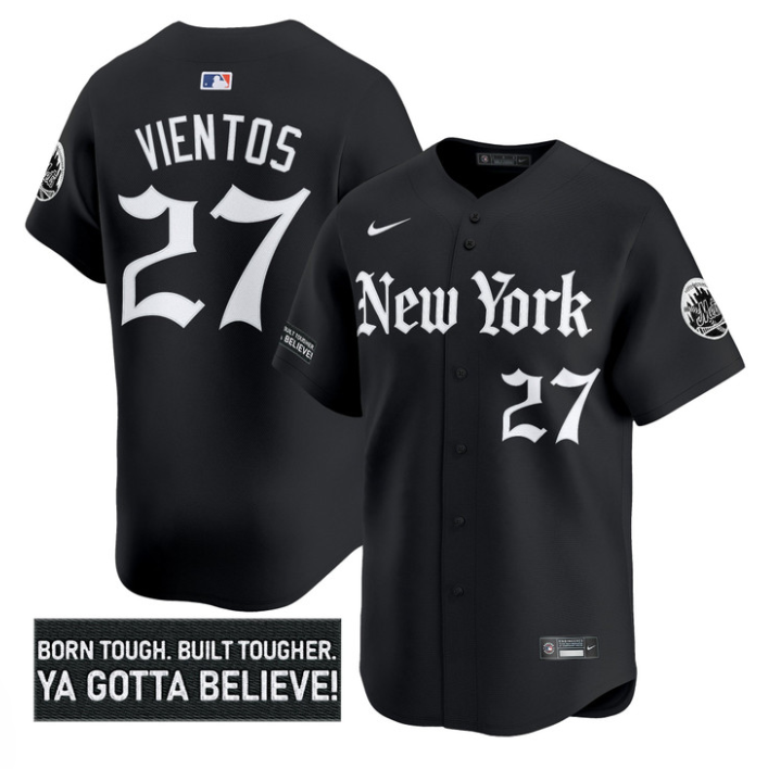 Mark Vientos Jersey #27 New York Mets Gothic Borough Edition Alternate Stitched Baseball - Image 3