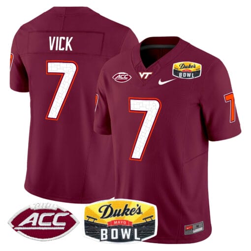 Michael Vick Jersey #7 Virginia Tech Hokies 2025 Duke’s Mayo Bowl Patch Vapor Stitched Football - Image 5