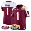 Kyron Drones Jersey #1 Virginia Tech Hokies 2025 Duke’s Mayo Bowl Patch Vapor Stitched Football