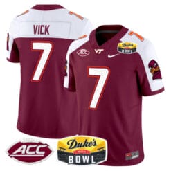 Michael Vick Jersey #7 Virginia Tech Hokies 2025 Duke’s Mayo Bowl Patch Vapor Stitched Football
