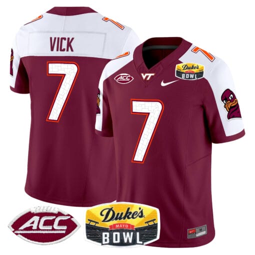 Michael Vick Jersey #7 Virginia Tech Hokies 2025 Duke’s Mayo Bowl Patch Vapor Stitched Football