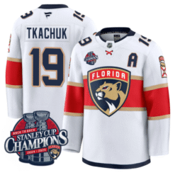 Alternative view of Matthew Tkachuk Jersey #19 Florida Panthers 2025 Stanley Cup Back To Back Stitched Hockey