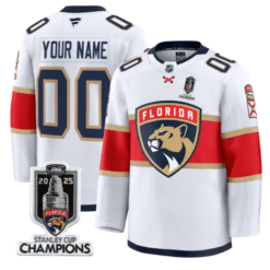 Alternative view of Custom Florida Panthers Jersey 2025 Stanley Cup Champions Stitched Hockey