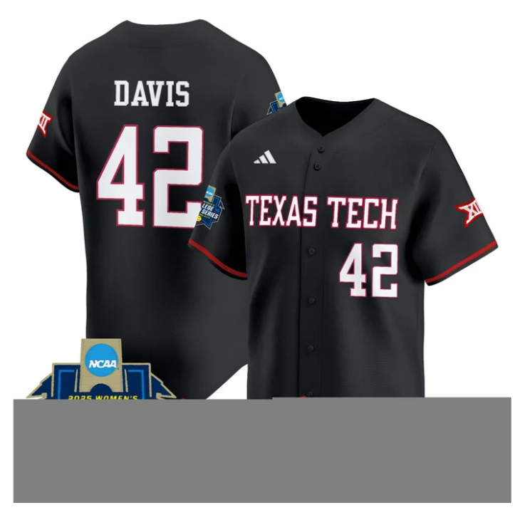 Mihyia Davis Jersey #42 Texas Tech Red Raiders 2025 World Series Stitched Baseball - Image 3