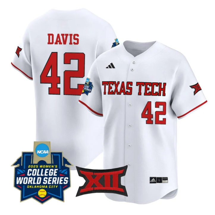 Mihyia Davis Jersey #42 Texas Tech Red Raiders 2025 World Series Stitched Baseball - Image 2