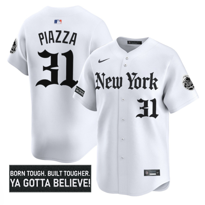 Mike Piazza Jersey #31 New York Mets Gothic Borough Edition Alternate Stitched Baseball - Image 2
