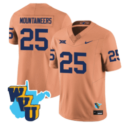 Mountaineers Jersey #25 West Virginia Mountaineers 1965-2025 Throwback Football Stitched