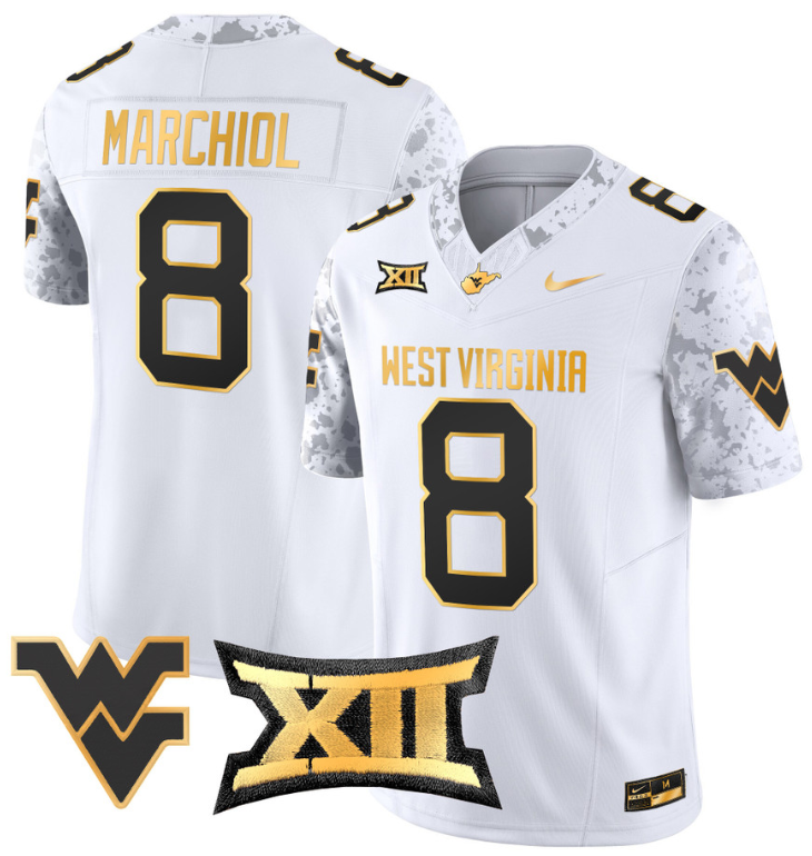 Nicco Marchiol Jersey #8 West Virginia Mountaineers Game Football Stitched - Image 9