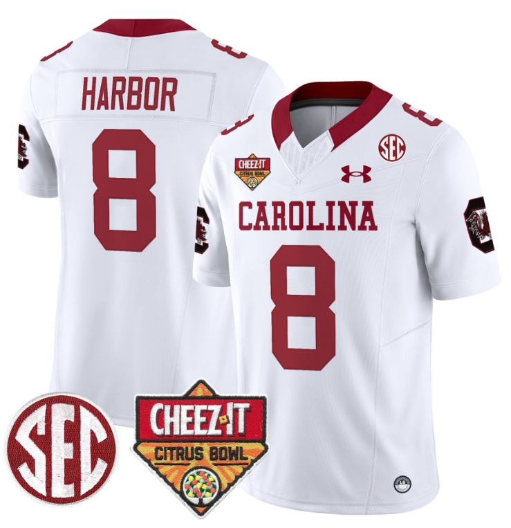 Nyck Harbor Jersey #8 South Carolina Cheez-It Citrus Bowl Patch Stitched Football - Image 2