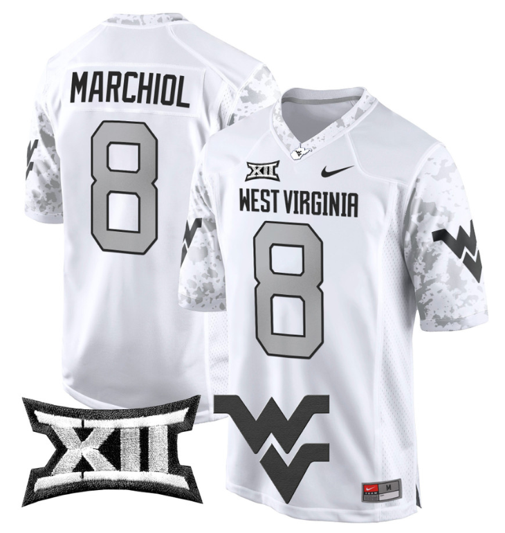 Nicco Marchiol Jersey #8 West Virginia Mountaineers Game Football Stitched - Image 5