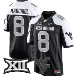 Nicco Marchiol Jersey #8 West Virginia Mountaineers Game Football Stitched