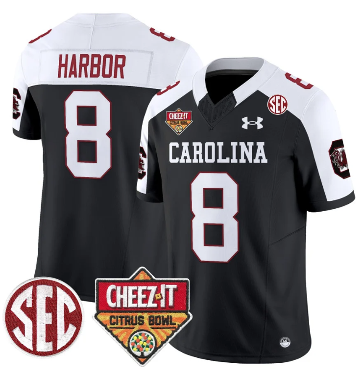 Nyck Harbor Jersey #8 South Carolina Cheez-It Citrus Bowl Patch Stitched Football