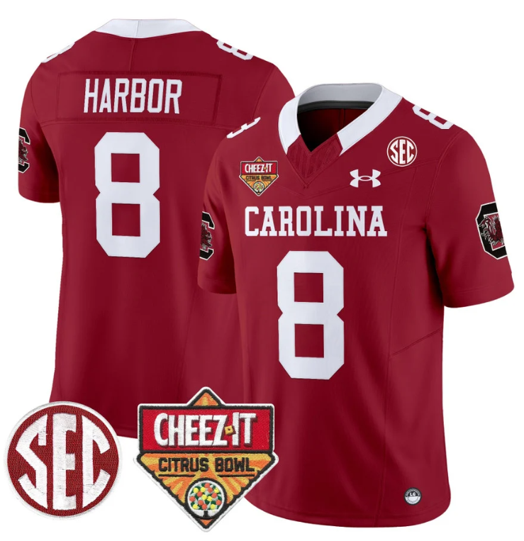 Nyck Harbor Jersey #8 South Carolina Cheez-It Citrus Bowl Patch Stitched Football - Image 3