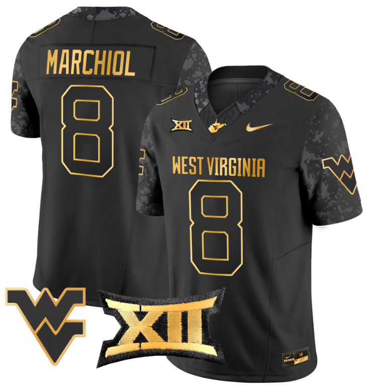 Nicco Marchiol Jersey #8 West Virginia Mountaineers Game Football Stitched - Image 3