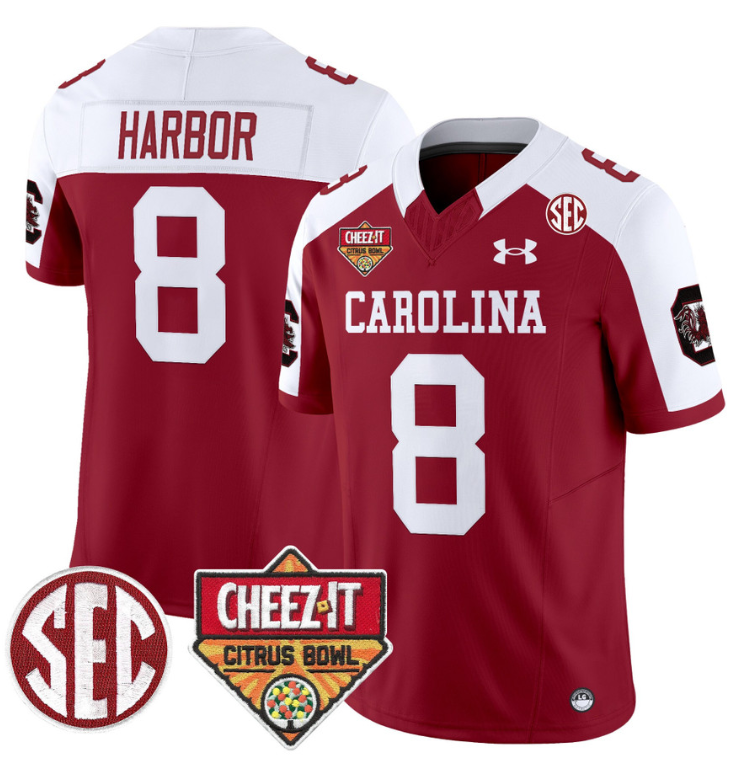 Nyck Harbor Jersey #8 South Carolina Cheez-It Citrus Bowl Patch Stitched Football - Image 4