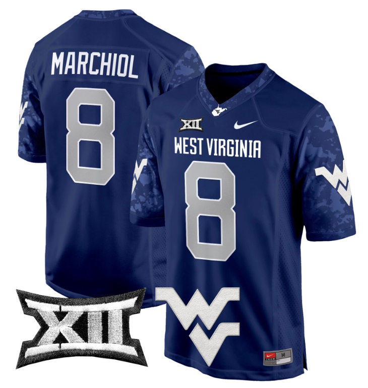 Nicco Marchiol Jersey #8 West Virginia Mountaineers Game Football Stitched - Image 6