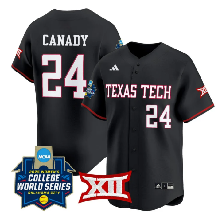 NiJaree Canady Jersey #24 Texas Tech Red Raiders 2025 World Series Stitched Baseball