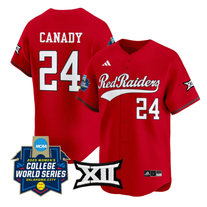 NiJaree Canady Jersey #24 Texas Tech Red Raiders 2025 World Series Stitched Baseball - Image 3