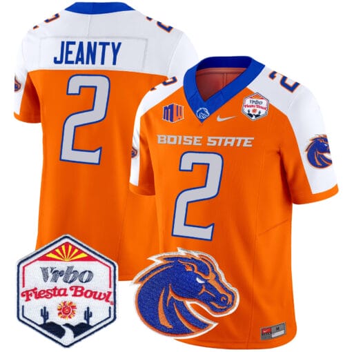 Ashton Jeanty Jersey #2 Boise State Broncos 2025 Fiesta Bowl Patch Stitched Football - Image 5