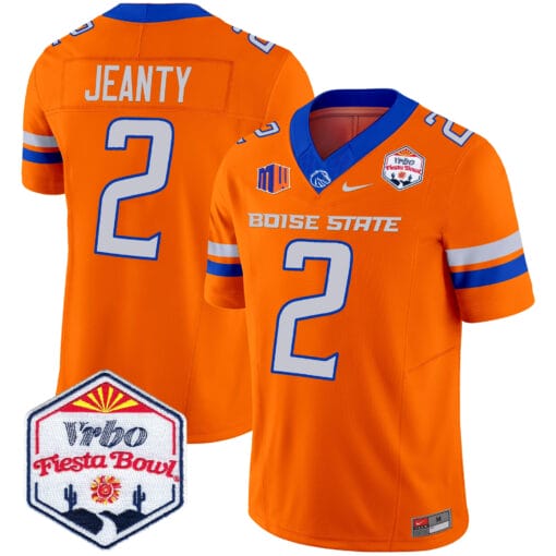 Ashton Jeanty Jersey #2 Boise State Broncos 2025 Fiesta Bowl Patch Stitched Football - Image 6