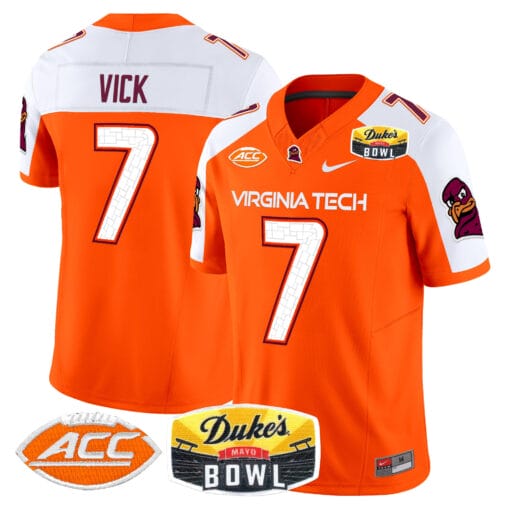 Michael Vick Jersey #7 Virginia Tech Hokies 2025 Duke’s Mayo Bowl Patch Vapor Stitched Football - Image 4
