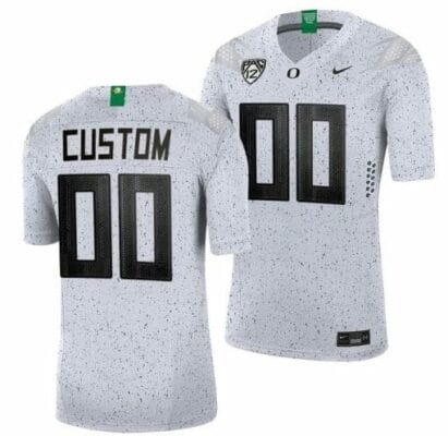 Custom Oregon Ducks Jersey White 2021-22 Eggshell Limited Football