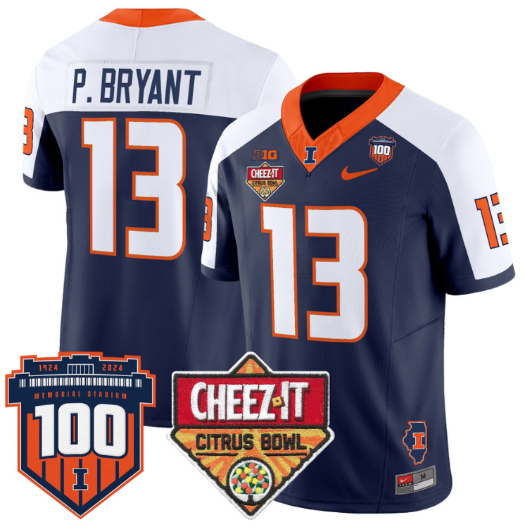 Pat Bryant Jersey #13 Illinois Fighting 2025 Cheez-It Citrus Bowl Stitched Football